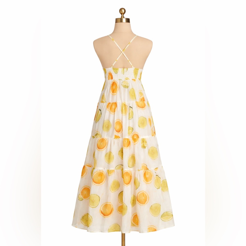 Edie Parker x J.Crew Citrus Print Button-Front Maxi Dress XS NWT - Picture 3 of 7